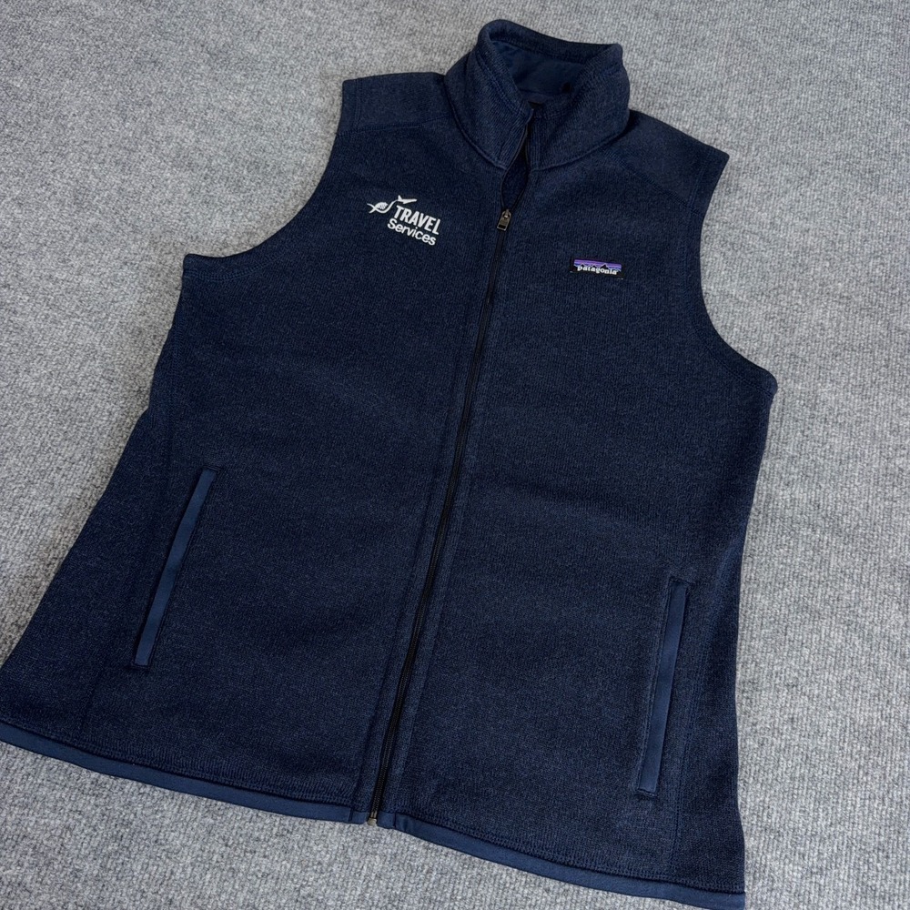 Patagonia Better Sweater Fleece Vest Women XL Navy Full Zip Pockets *LOGO*